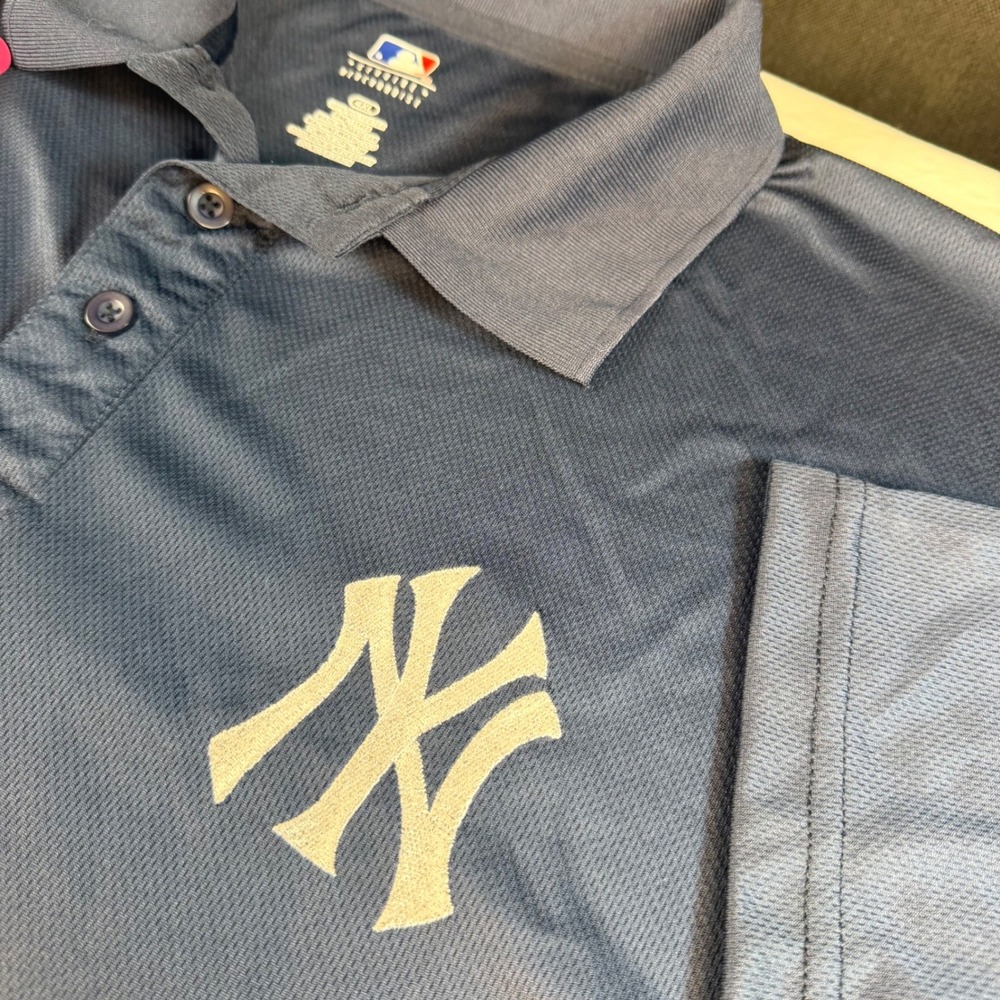 MLB Polo Shirt Mens 4XL Navy NY Yankees Short Sleeve Baseball Fan